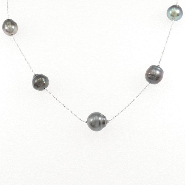 Black Butterfly Pearl Necklace Au750