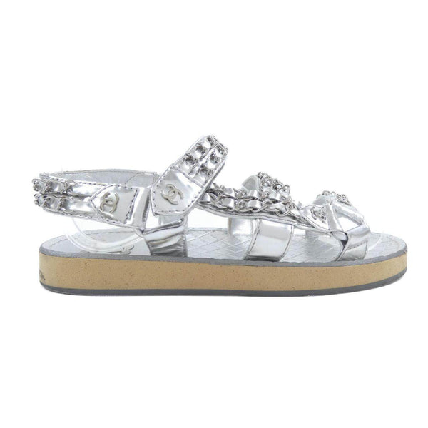 Chanel Metal Lambskin Sandals