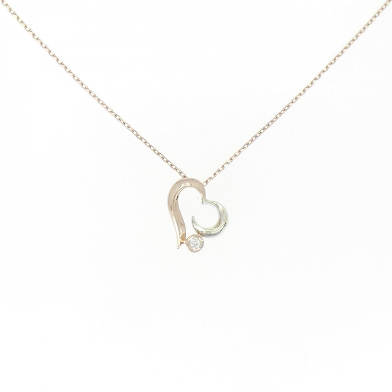 Star Jewelry K10 Gold Diamond Heart Necklace