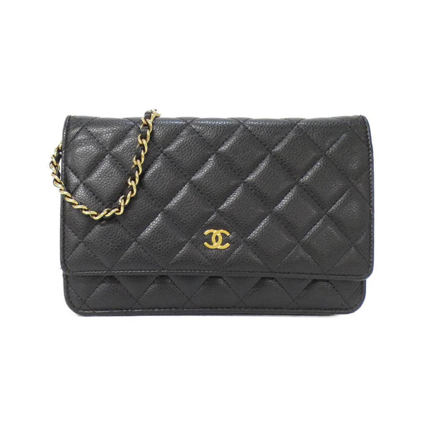 Chanel Timeless Classic Line Grained Calfskin Chain Wallet