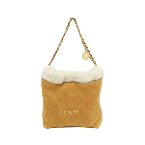 Chanel Chanel 22 Shearling Suede Lamb Shoulder Bag