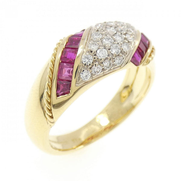 Picchiotti 750 Yellow Gold Ruby Diamond Ring