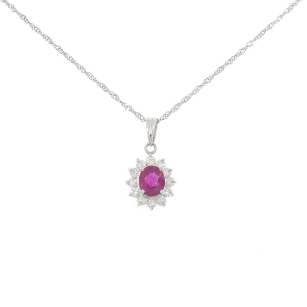 Platinum Ruby Diamond Necklace