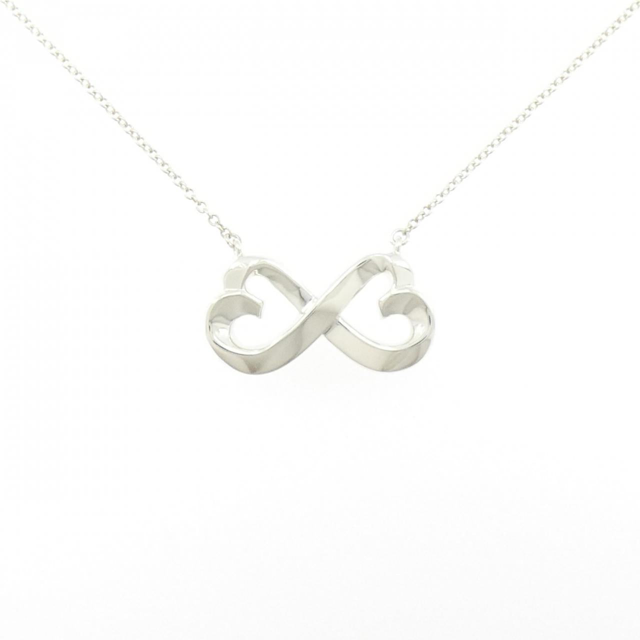 Tiffany Double Loving Heart 925 Silver Necklace