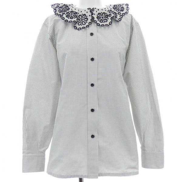 Louis Vuitton Broderie Anglaise Collar Cotton Shirt