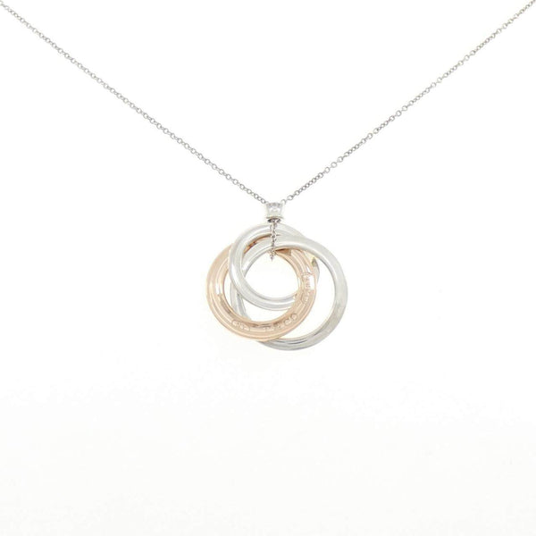 Tiffany 1837 Interlocking Circle 925 Silver Rubedo Necklace