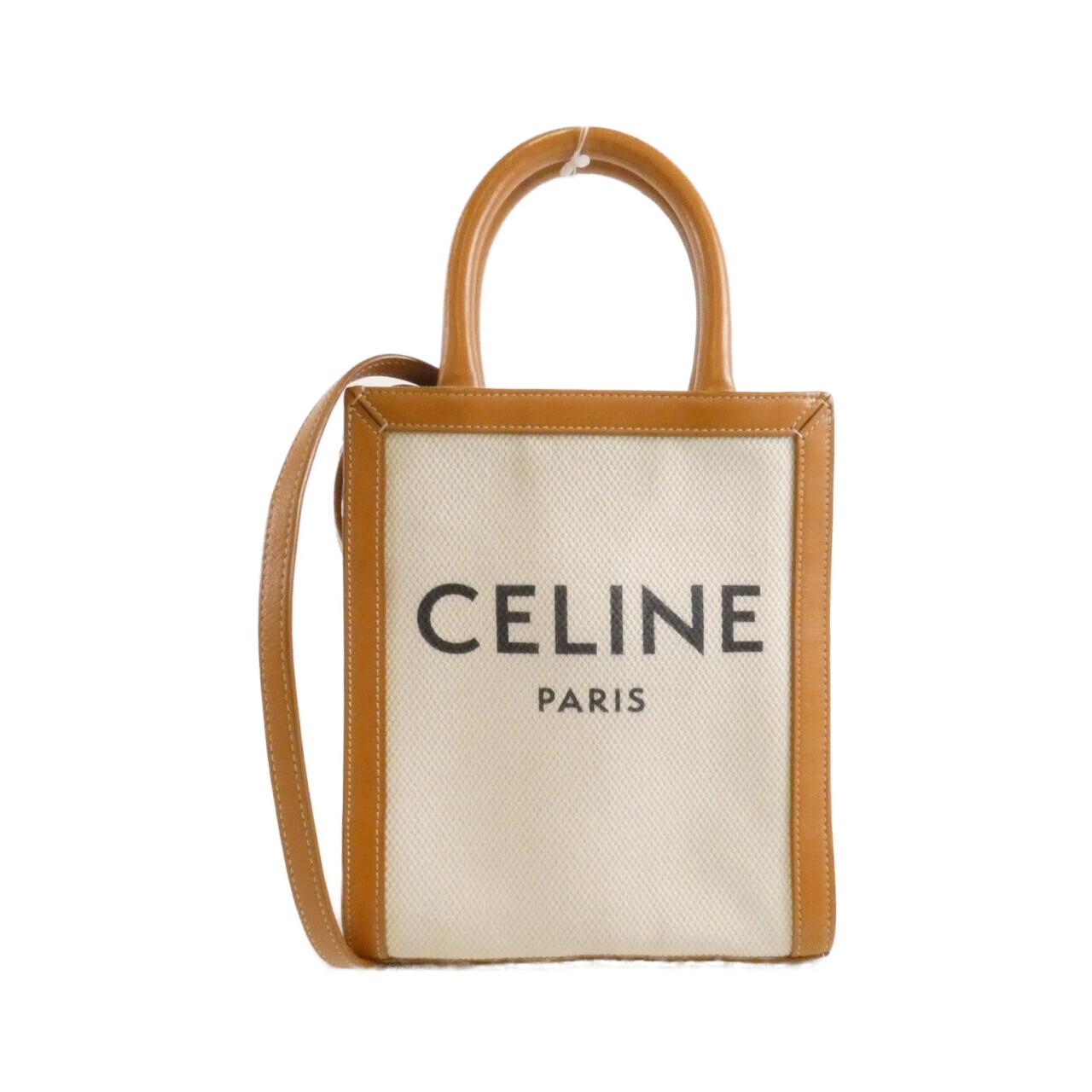 Celine Mini Vertical Cabas Cotton Canvas Calf Bag