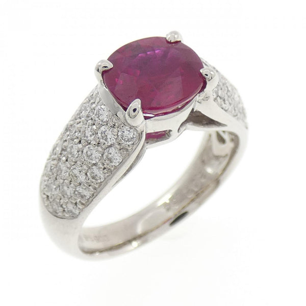 Pt900 Ruby Diamond Ring