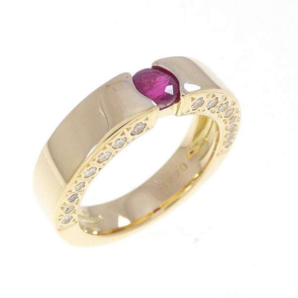 Rugiada 750 Yellow Gold Ruby Diamond Ring