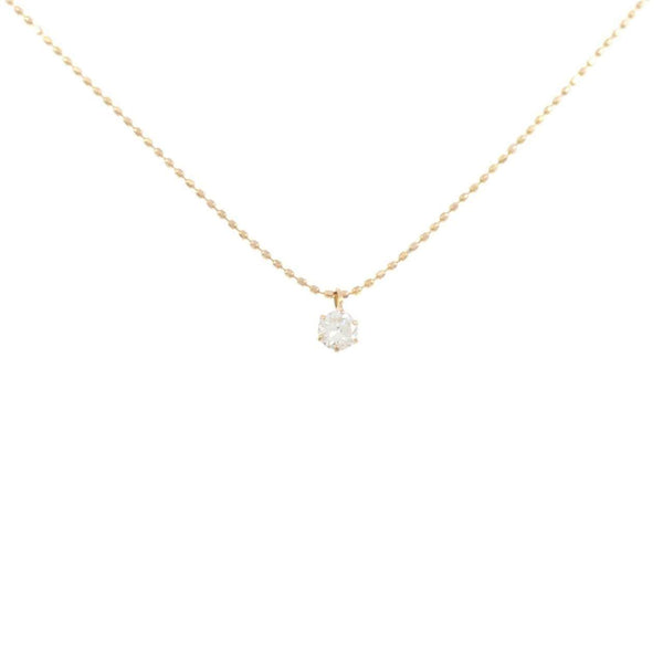 Au750 Pink Gold Solitaire Diamond Necklace