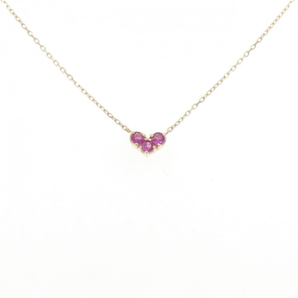 Ponte Vecchio K10 Yellow Gold Ruby Diamond Necklace