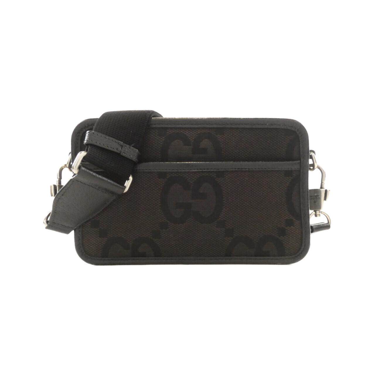 Gucci Jumbo GG Canvas Leather Shoulder Bag