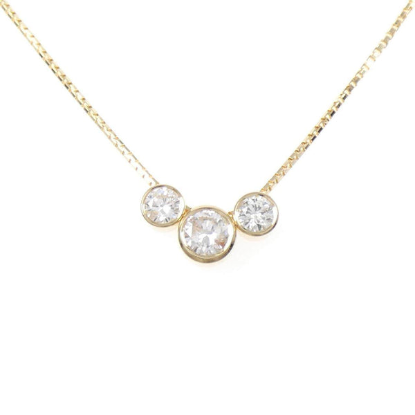 Au750 Three Stone Diamond Necklace