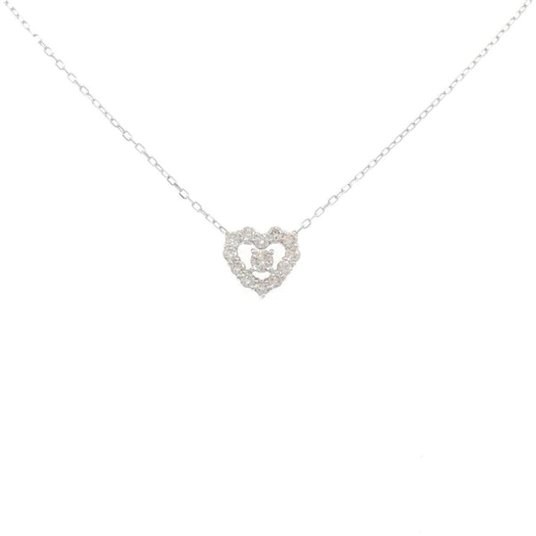 Au750 White Gold Diamond Heart Necklace