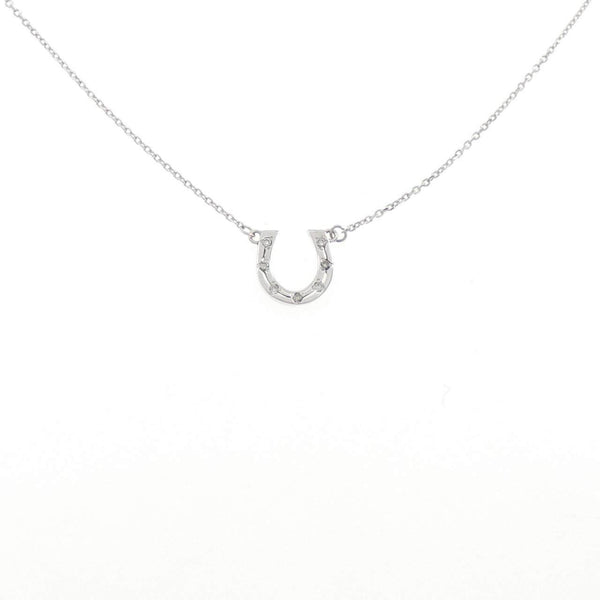 K10 White Gold Horseshoe Diamond Necklace