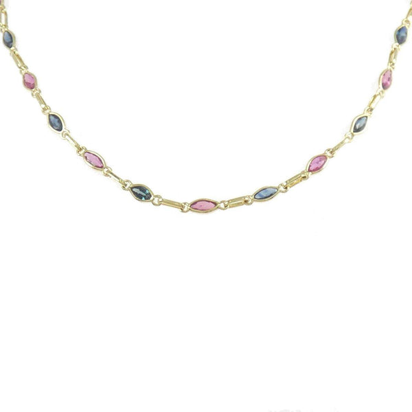 Au750 Ruby Sapphire Necklace