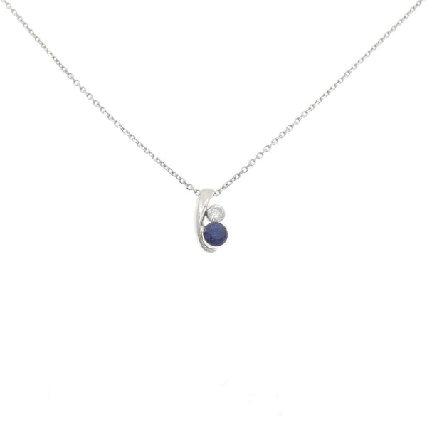 Star Jewelry Pt850 Sapphire Diamond Necklace