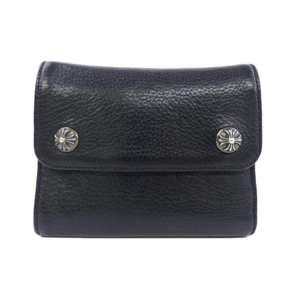 Chrome Hearts WAVE MINI CROSS CH SCROLL LABEL Leather Wallet