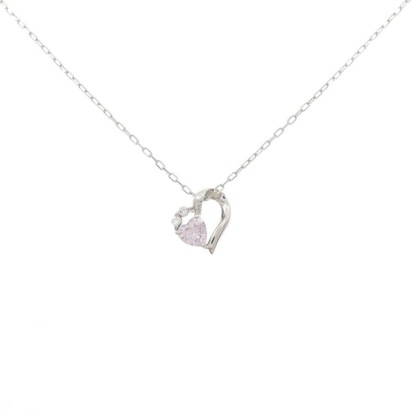 4℃ K10 White Gold Cubic Zirconia Necklace