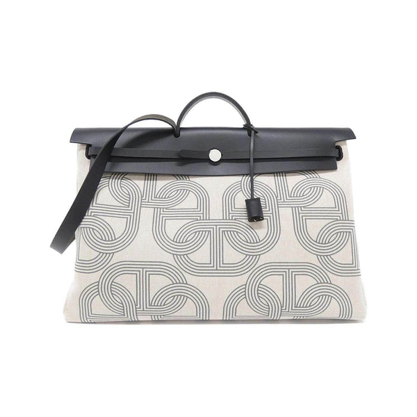 Hermes Herbag Zip Cabin50 Toile Ash Vache Hunter Travel Bag