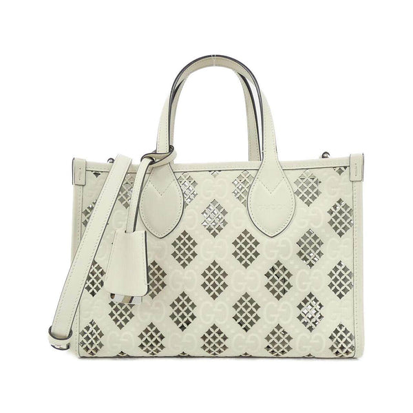 Gucci Diamond Cutout GG Leather Shoulder Bag