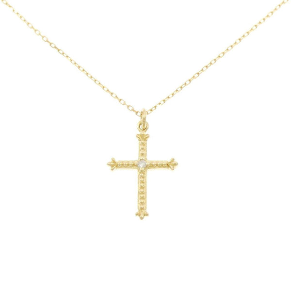 Agete Cleo Cross Au750 Diamond Necklace