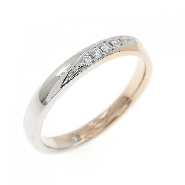 Au750 Pink Gold Platinum Diamond Ring
