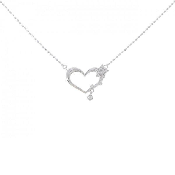 K10 White Gold Heart Diamond Necklace