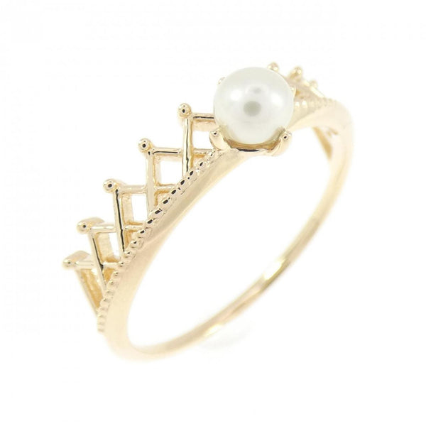 ete K10 Yellow Gold Akoya Pearl Ring