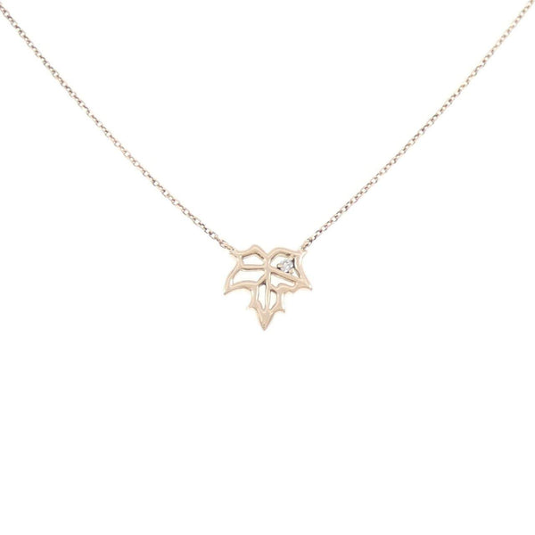 4C K10 Pink Gold Diamond Necklace