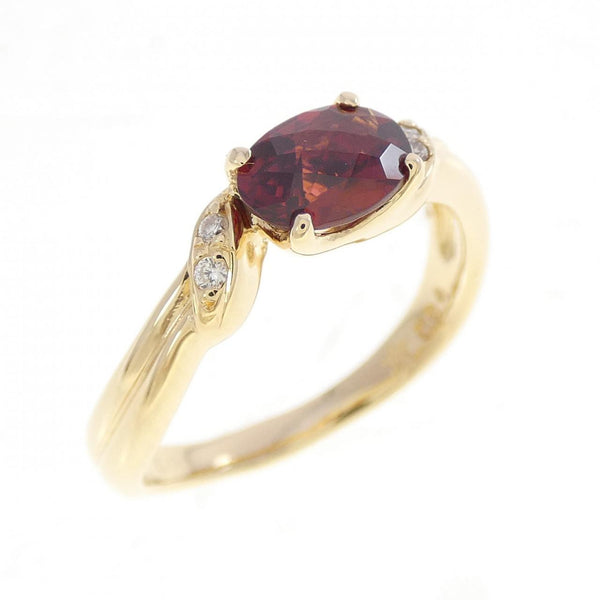 Ginza Tanaka Au750 Garnet Diamond Ring