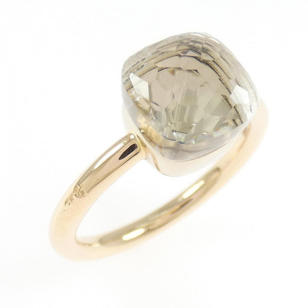 Pomellato Petit Nuvola Au750 Pink Gold Au750 White Gold White Topaz Ring Size 12