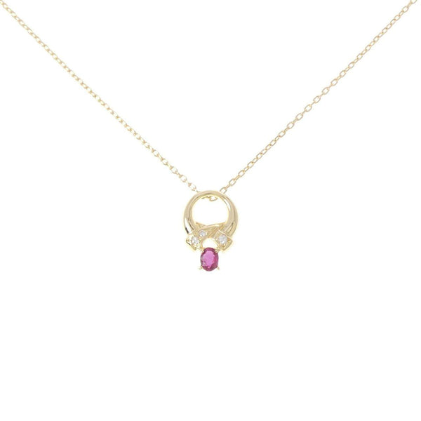 Au750 Ruby Diamond Necklace