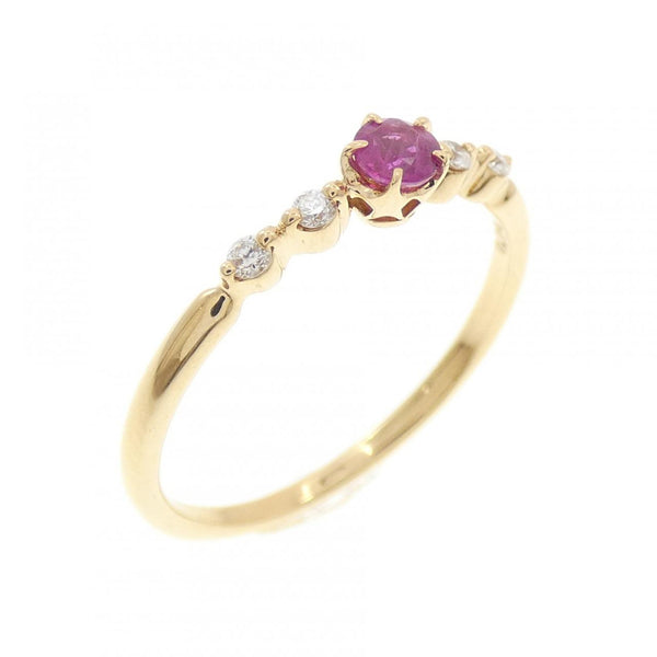 Star Jewelry Au750 Ruby Diamond Ring
