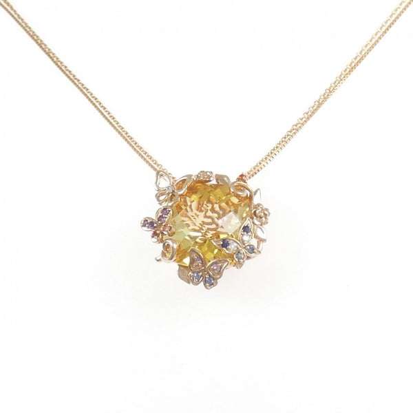 SIRENA AZZURRO K10PG K18WG Color Stone Necklace