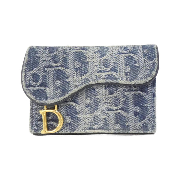 Christian Dior Denim Dior Oblique Saddle Bloom Card Case