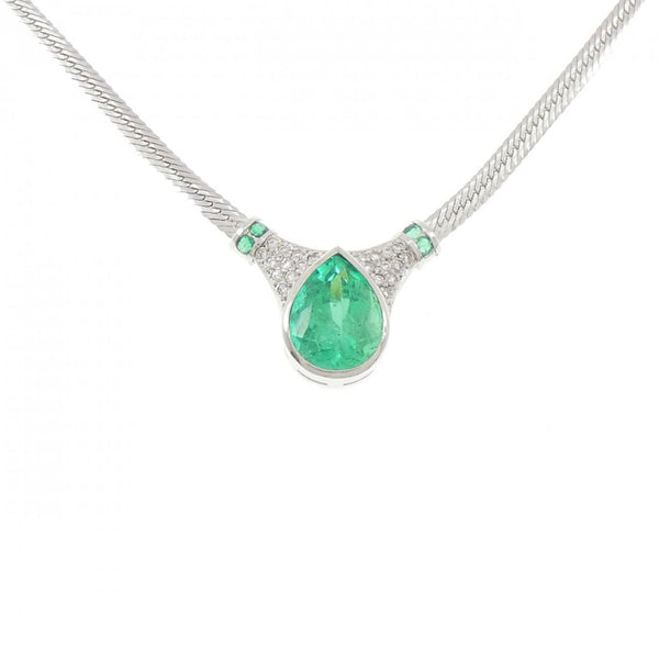 Platinum Emerald Diamond Necklace