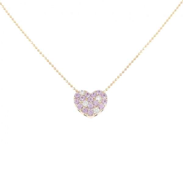 Au750 Pink Gold Sapphire Diamond Necklace