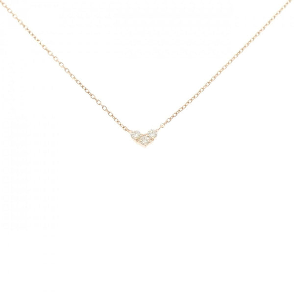 4C K10 Pink Gold Diamond Necklace