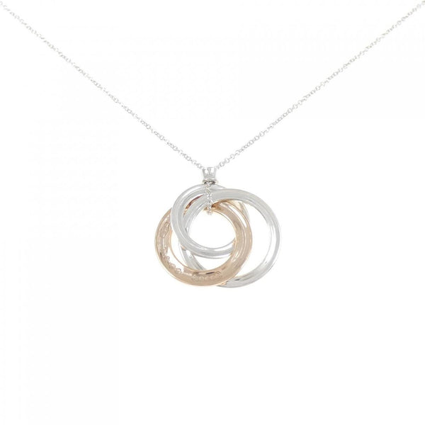 Tiffany 1837 Interlocking Circle Silver Rose Gold Necklace