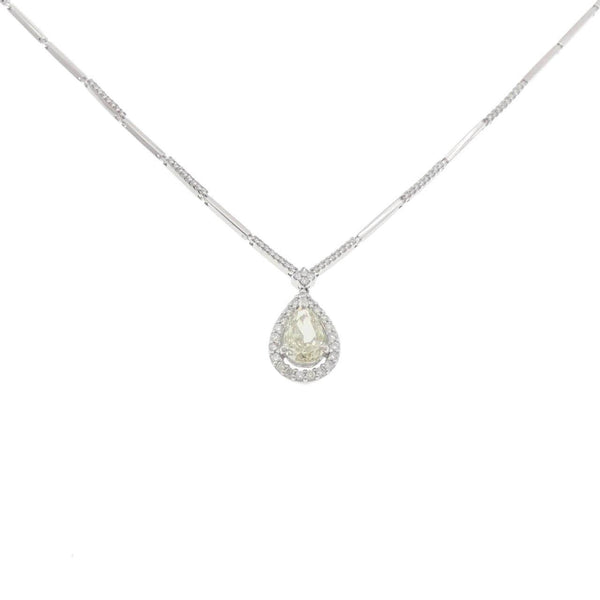 PT900 K14 White Gold Diamond Necklace