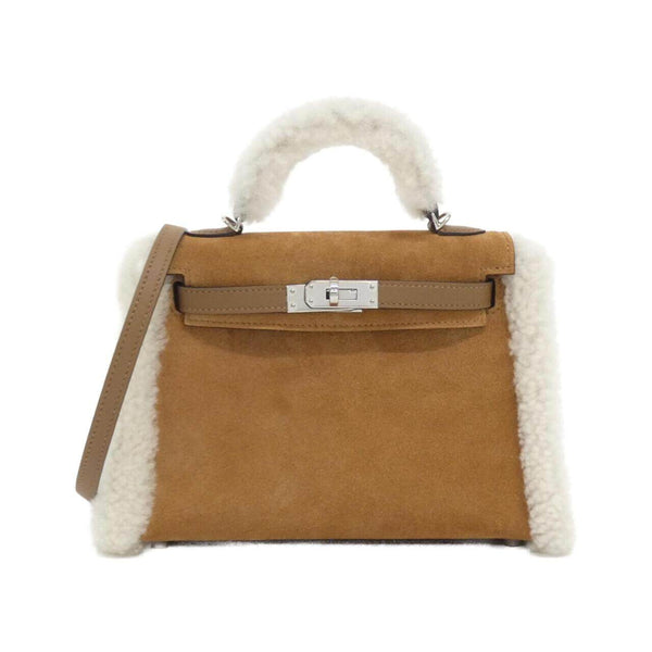 Hermes Mini Kelly Plush Grizzly Coin Purse