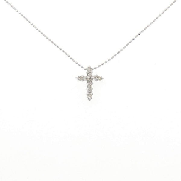 Au750 White Gold Cross Diamond Necklace
