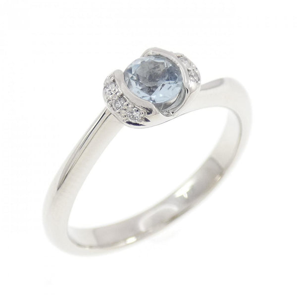 4C Platinum950 Aquamarine Diamond Ring