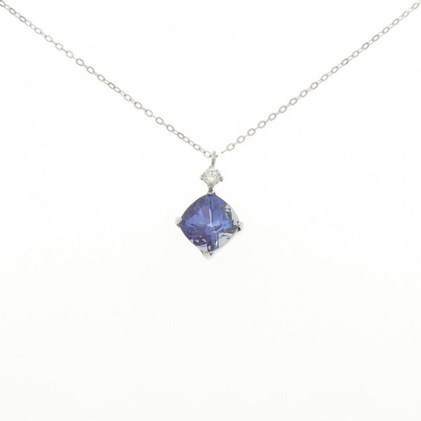 Platinum Diamond Tanzanite Necklace
