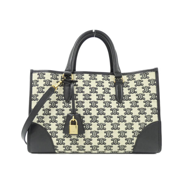 Celine Mini Horizontal Cabas Canvas Calf Bag