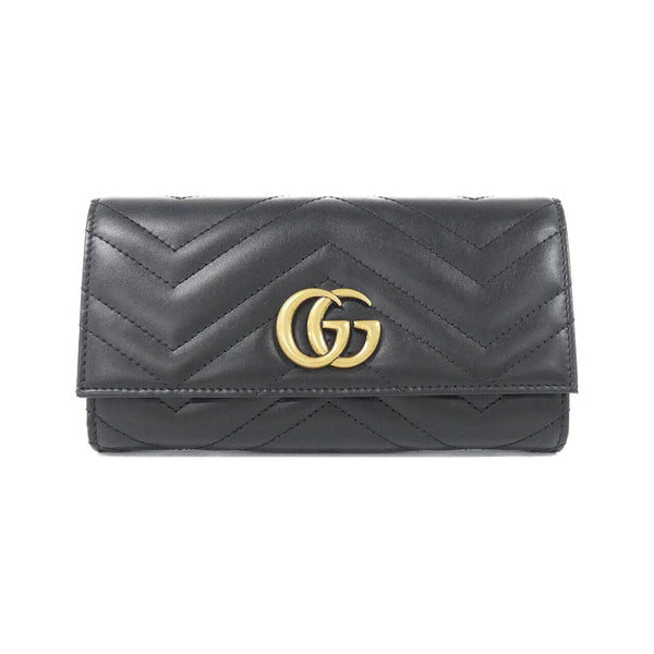 Gucci GG Marmont Quilted Chevron Leather Long Wallet