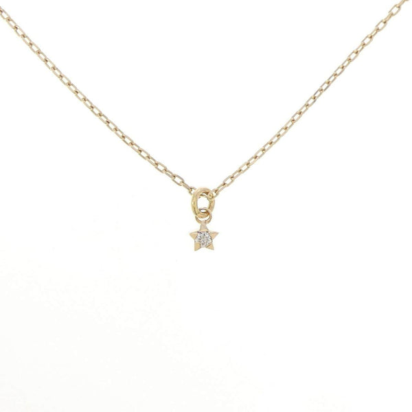 K10 Yellow Gold Diamond Star Necklace