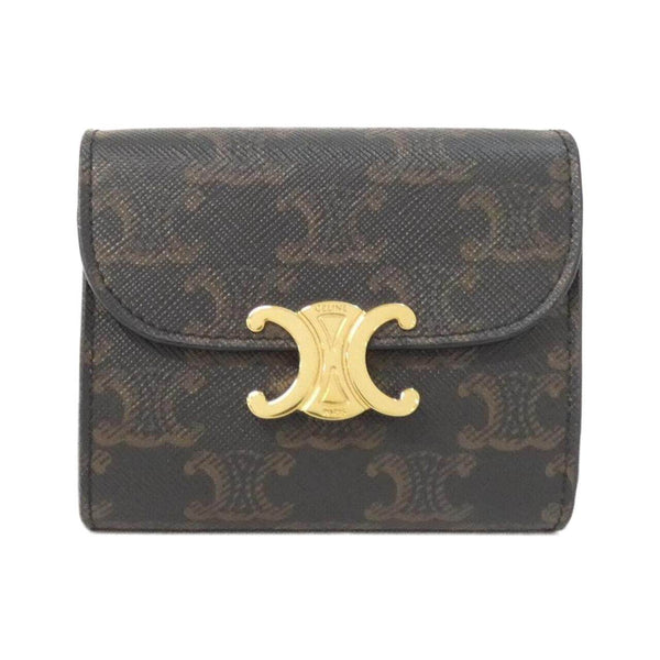 Celine Triomphe Canvas Calfskin Wallet