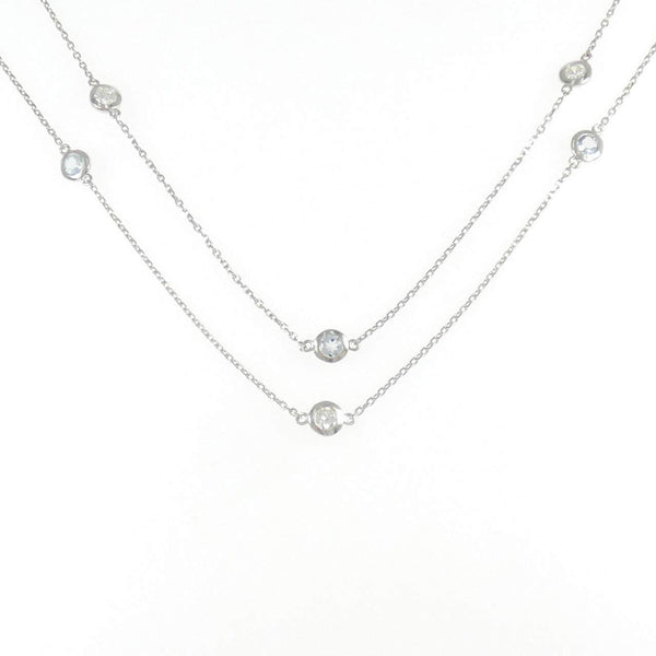PT850 Aquamarine Diamond Necklace